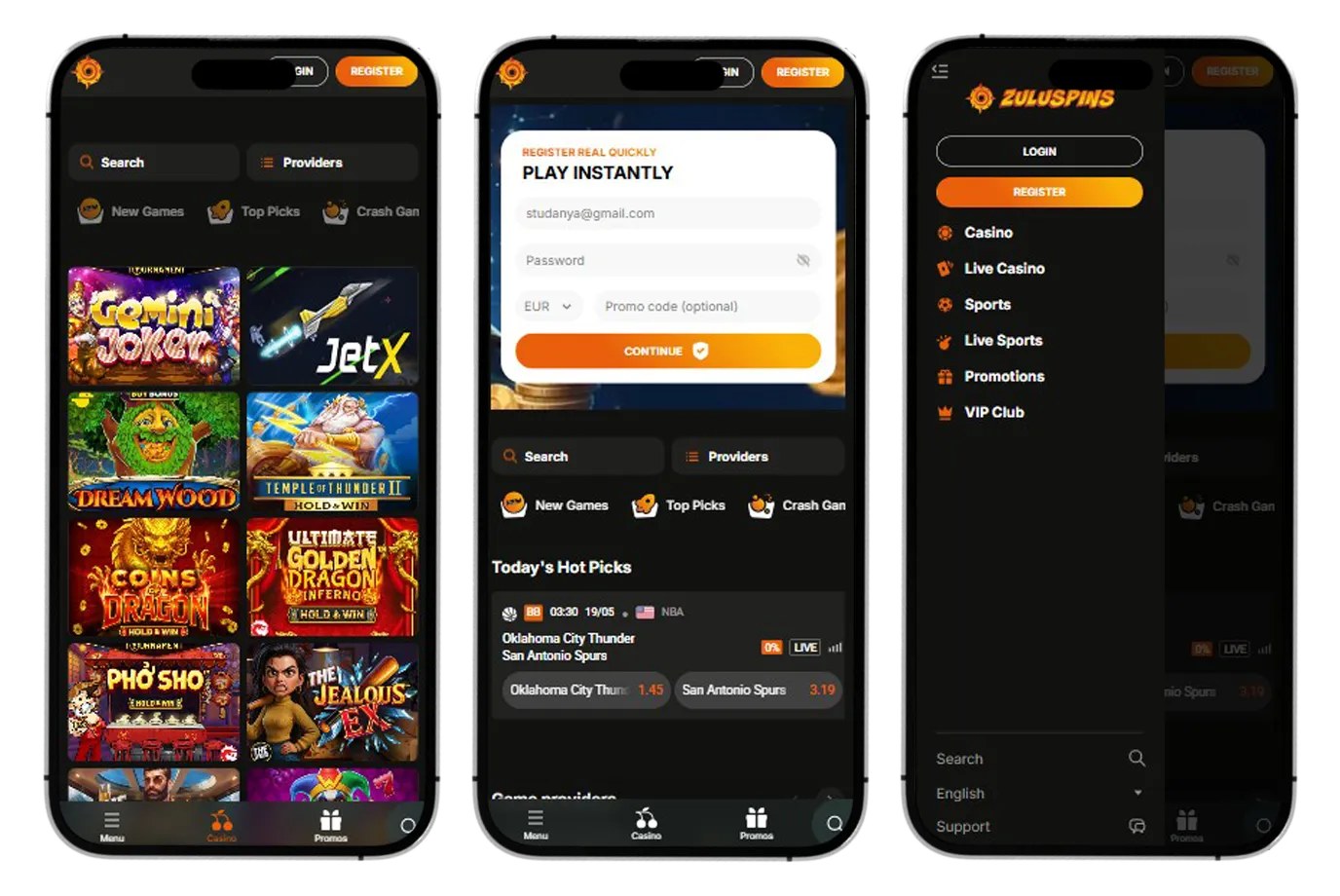 ZuluSpins Casino app