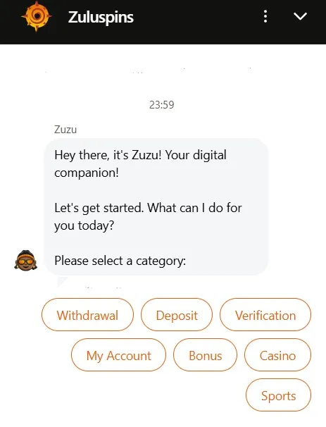 ZuluSpins Casino support